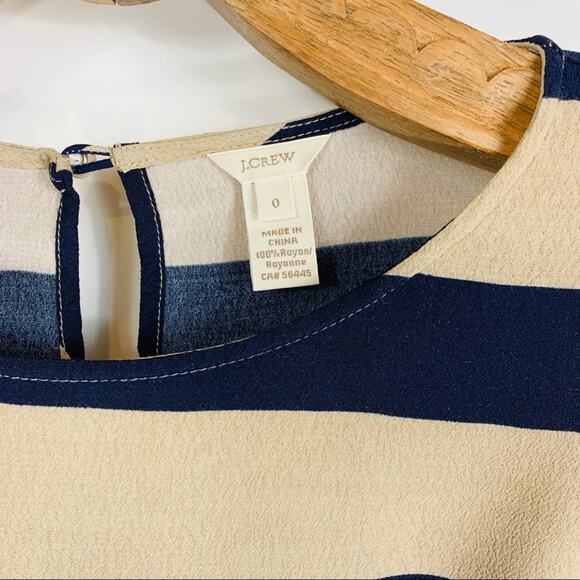 J Crew Scoopneck Blouse Seine Stripe Sz 0 - Picture 8 of 9